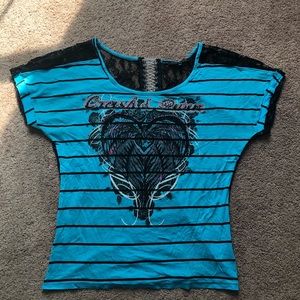 Crash & Burn Lace Back Shirt